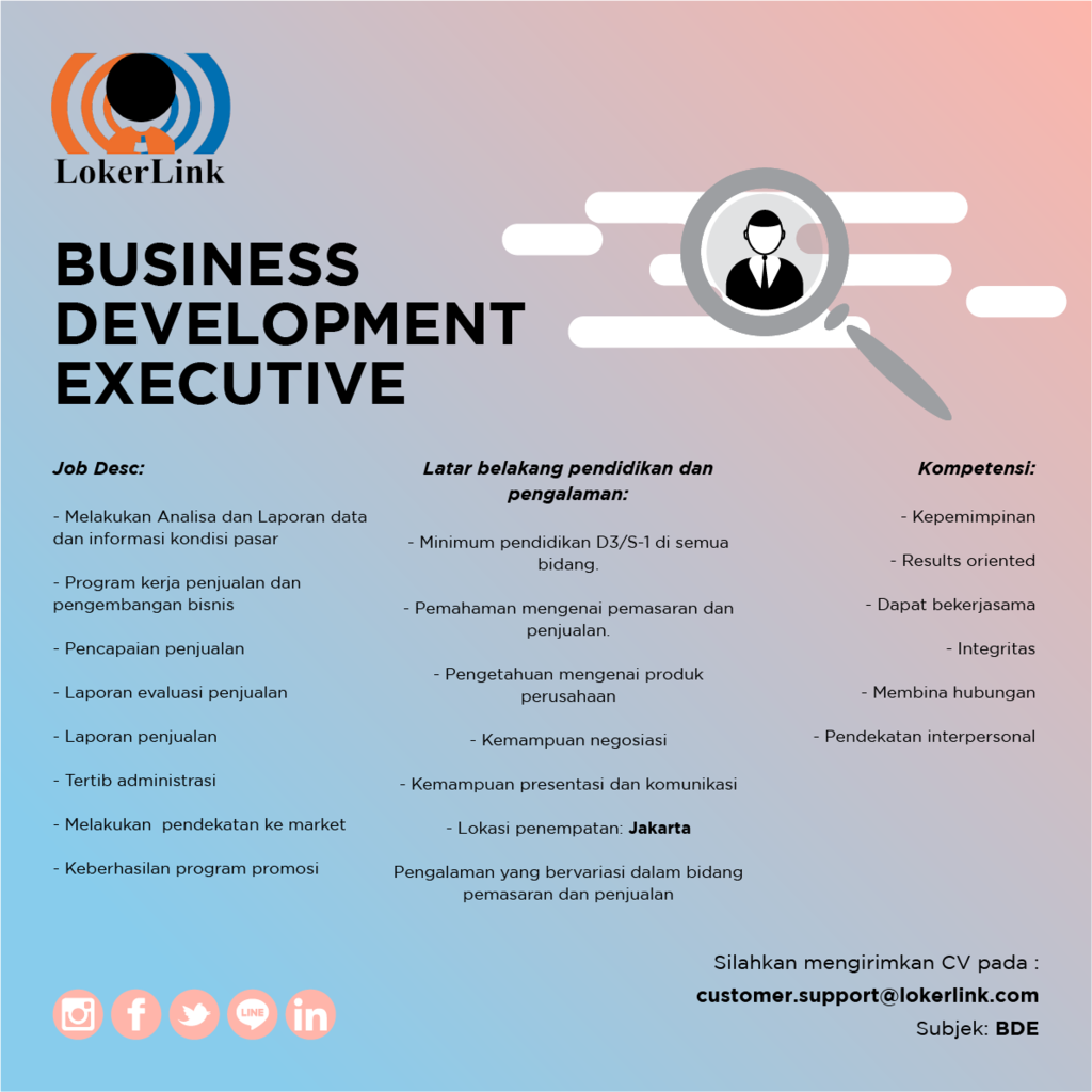 BUSINESS DEVELOPMENT (Penempatan : Jakarta)