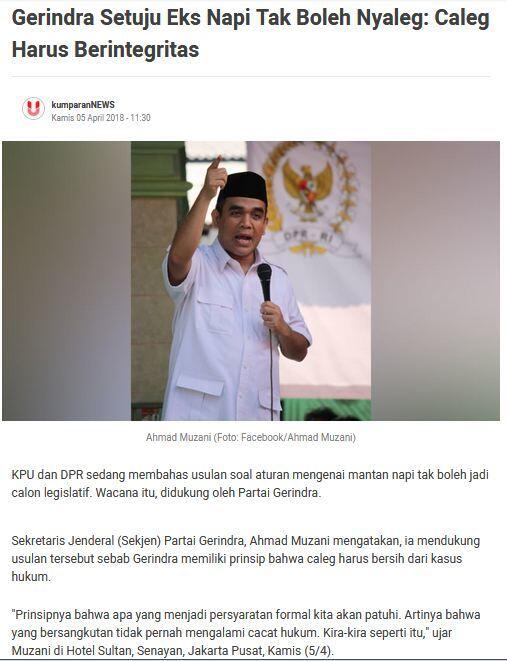 Pertahankan Caleg Eks Koruptor Beri Efek Elektoral Negatif bagi Partai