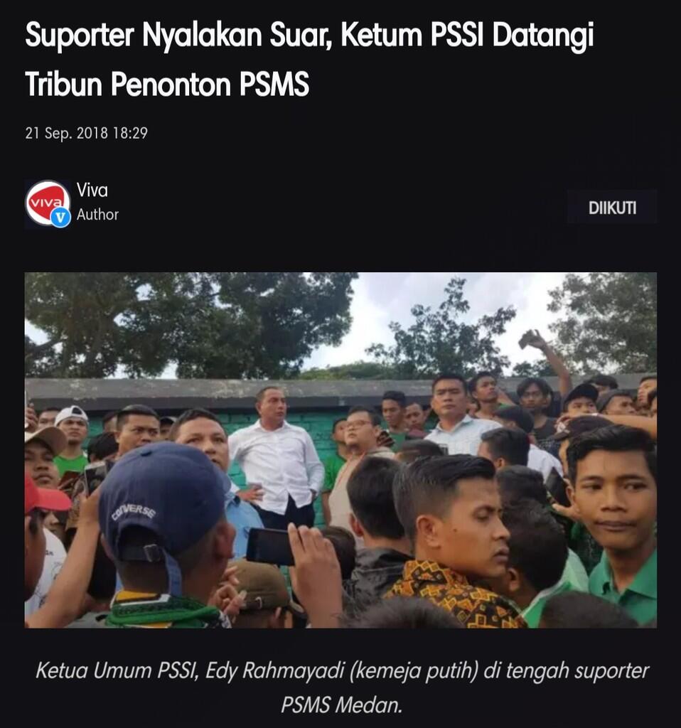 Suporter Nyalakan Suar, Ketum PSSI Datangi Tribun Penonton PSMS
