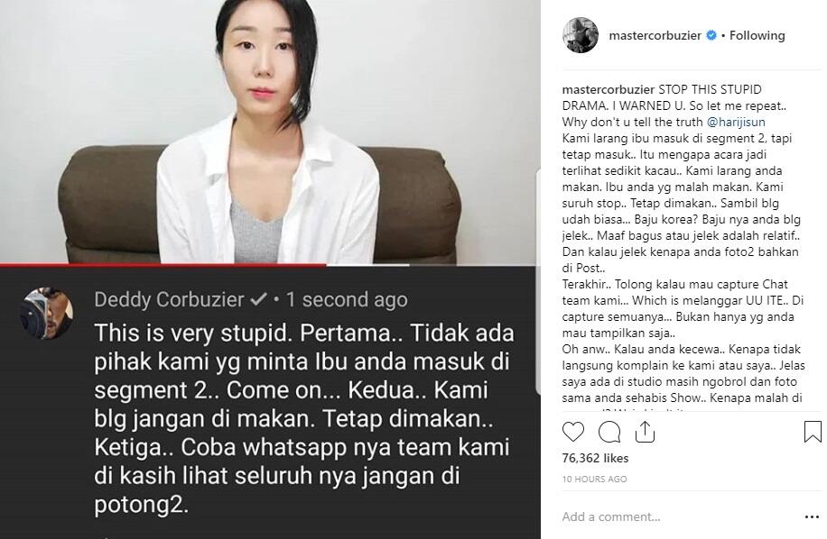 Saling Serang Deddy Corbuzier vs YouTuber Korsel, Hari Jisun, Salah Siapa Nih?