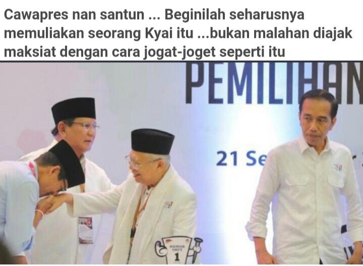 Sandiaga Uno Cium Tangan KH Ma'ruf Amin, Jokowi Melotot... 