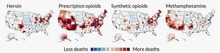 Drug overdose deaths in America are rising exponentially