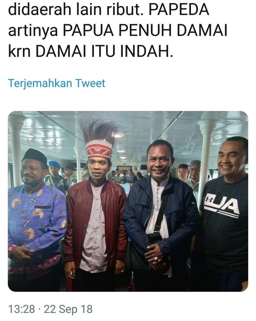 Ustadz Abdul Somad Senang Bisa Merajut Kebhinekaan di Tnah Papua,Wrga Asing Lkukan ni