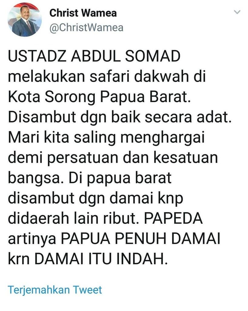 Ustadz Abdul Somad Senang Bisa Merajut Kebhinekaan di Tnah Papua,Wrga Asing Lkukan ni