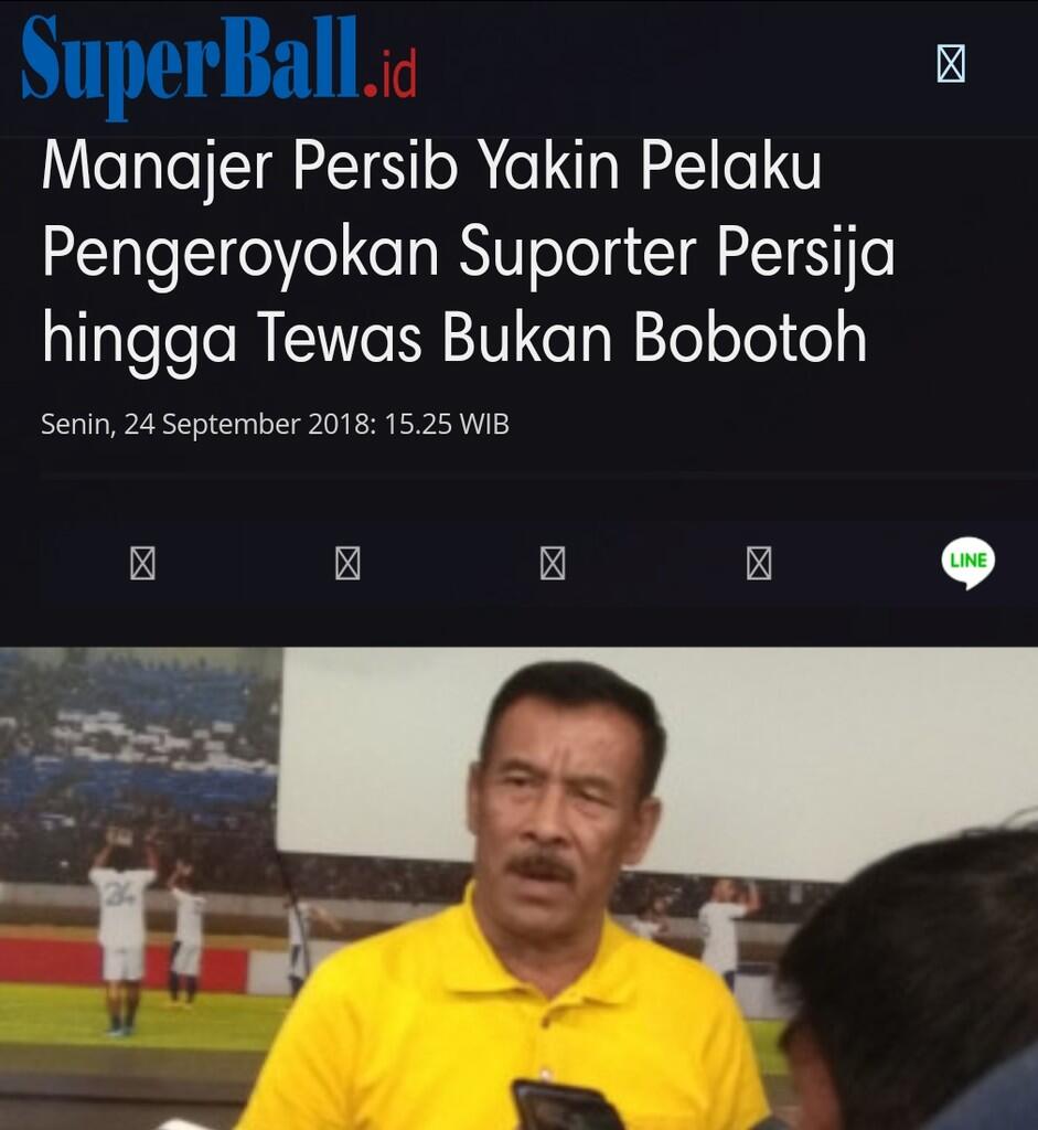 Manajer Persib Yakin Pelaku Pengeroyokan Suporter Persija hingga Tewas Bukan Bobotoh