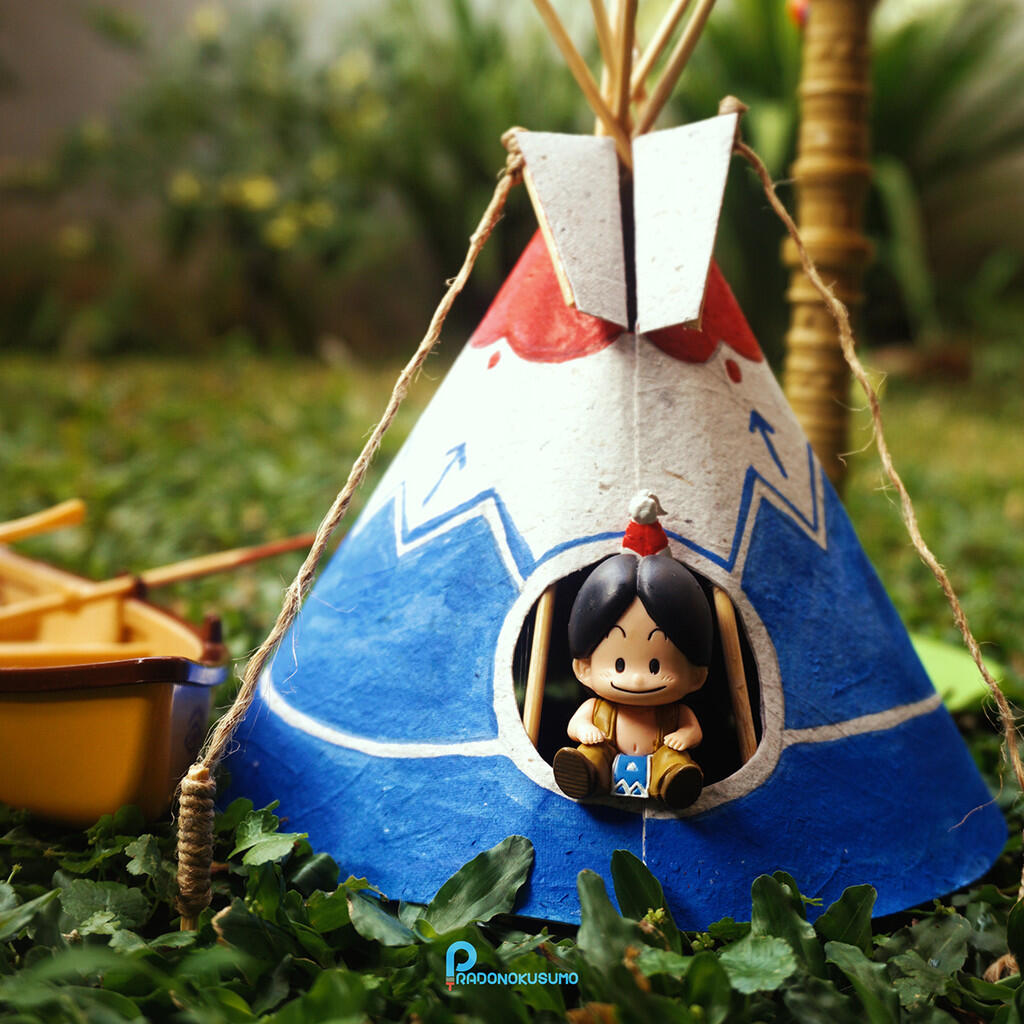 DIY Cara membuat tenda Indian Diorama Maket untuk keperluan Toy photography