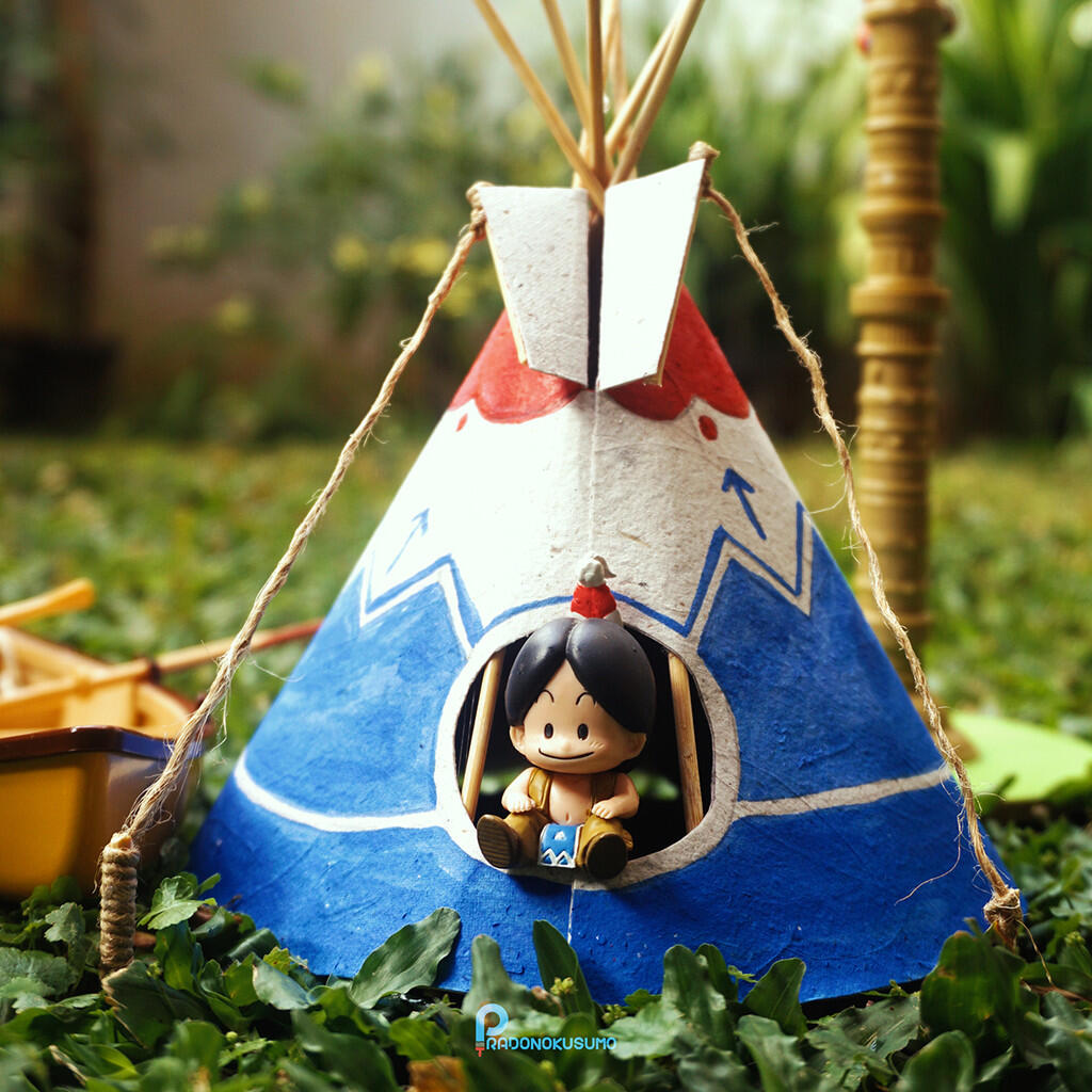 DIY Cara membuat tenda Indian Diorama Maket untuk keperluan Toy photography