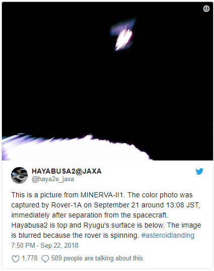 Jepang berhasil mengirim Foto dari Asteroid