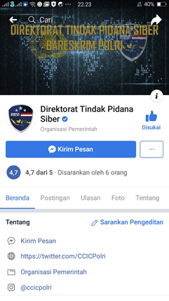 Siber Bareskrim Polri Punya Akun Resmi Twitter, Facebook dan Instagram