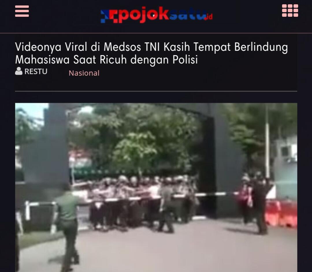 Bentrok Demo, Mahasiswa Berlindung di Markas TNI