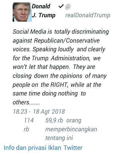 Kesal dengan Media Sosial, Trump Akan Investigasi Google dan Facebook