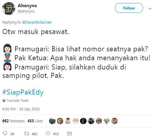 10 Meme Cuitan #SiapPakEdy, Terkait Jawaban Ketum PSSI saat Diwawancarai