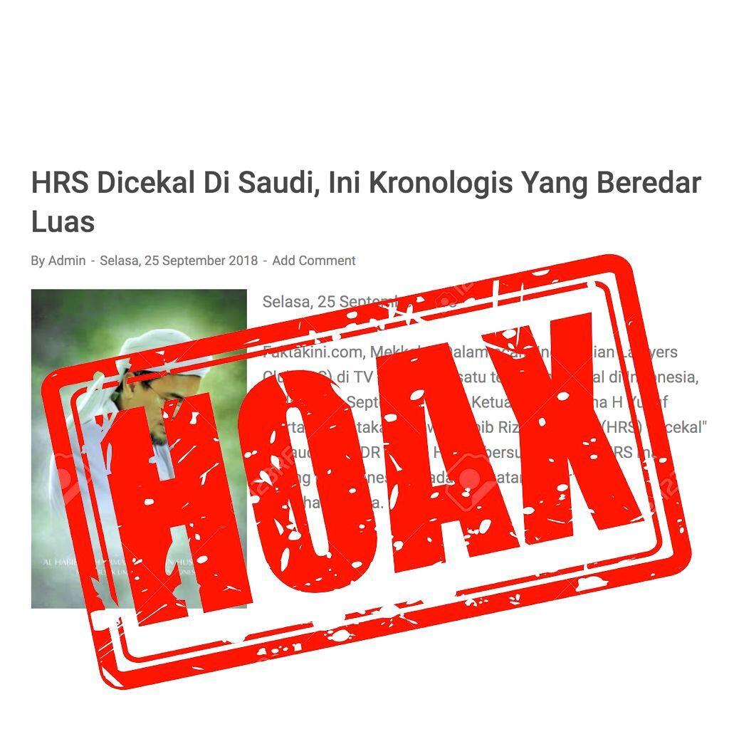 Waspada Berita Bohong Tentang Pencekalan Habib Rizieq
