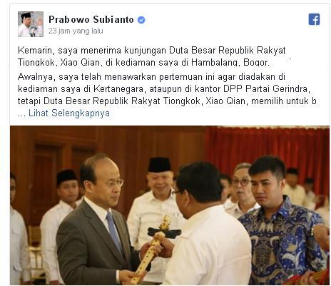 Jubir PSI:Saat Jokowi Caplok 51%Saham Freeport,Prabowo Sibuk Rayakan Hari Jadi China