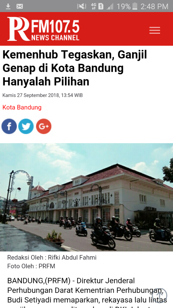 Wacana Ganjil-Genap di Bandung, Polisi Minta Sarpras Terpenuhi