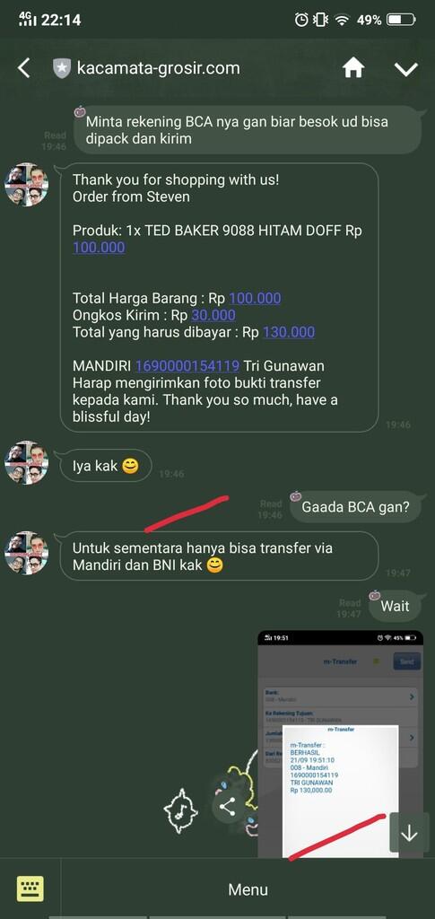 Barang Tidak Kunjung Datang Dari Kacamata-Grosir.com serta pelayanan yang buruk