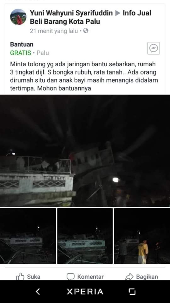 Tolong Cepat Tanggap Bencana Untuk Palu.