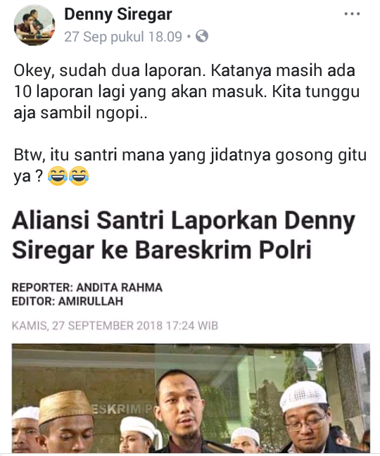 Denny Siregar Tertawakan Kasus Editan Video Pengeroyokan