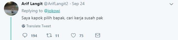 Tak Kunjung Dapat Kerja, Pria Ini Protes di Akun Twitter Jokowi