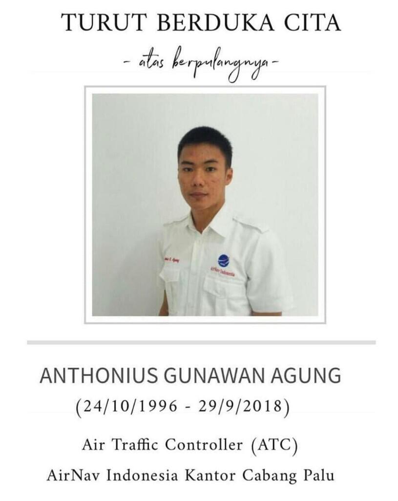 R.I.P Anthonius Gunawan Agung, Petugas Navigasi Penerbangan di Bandara Palu