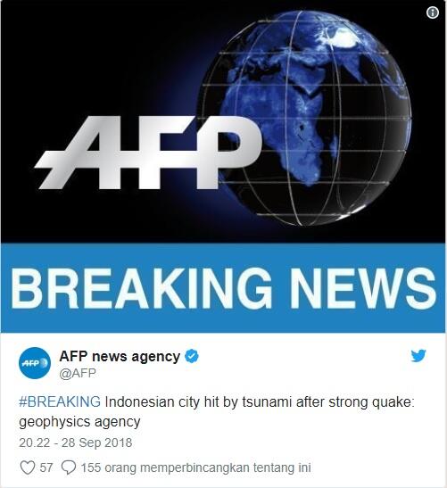 Tsunami di Palu Pasca Gempa 7,7 SR Jadi Sorotan Media Asing ... jadi terkenal lagi!