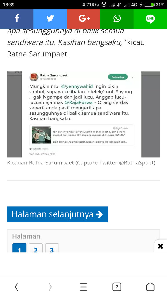 Ratna Sarumpaet Sindir Yenny Wahid yang Sempat Pegang Lukisan Jokowi