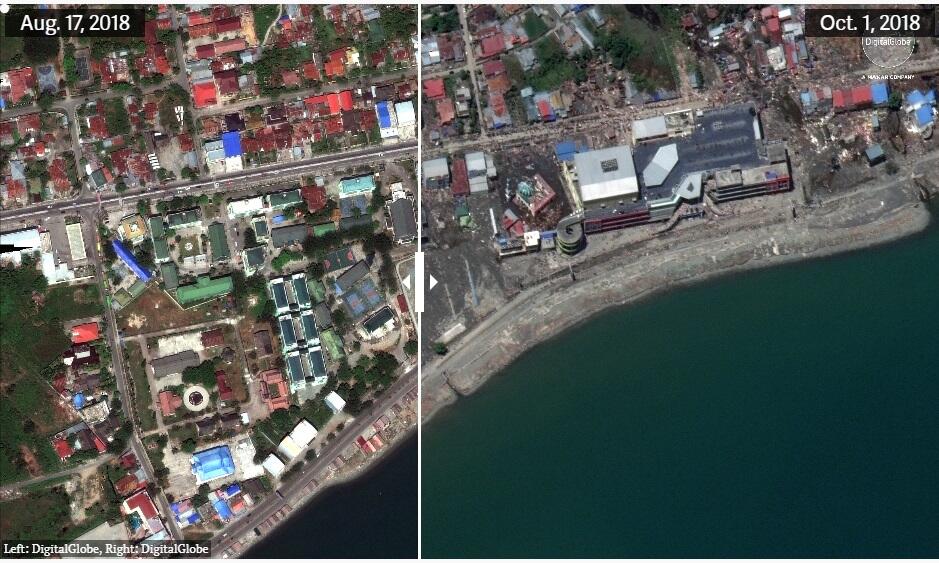 (Sattelite Image) See how the Palu earthquake shifted the landscape ...