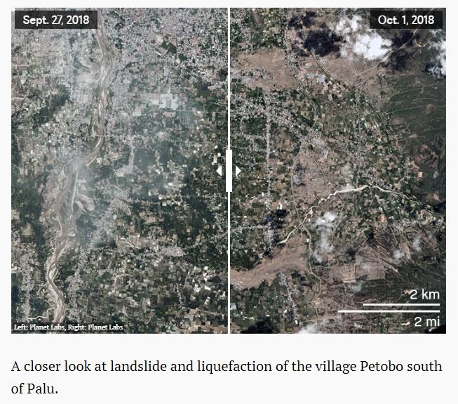 (Sattelite Image) See how the Palu earthquake shifted the landscape ...