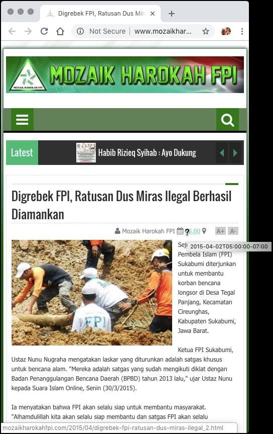 &#91;SALAH&#93; &quot;Kominfo Tebar Hoax Bahwa Foto FPI Bantu Gempa Palu Adalah Hoax&quot;