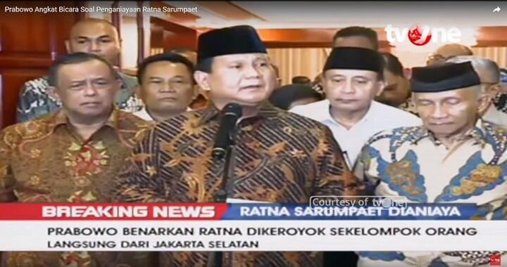 Jubir Prabowo Nilai Penyelidikan Polisi soal Ratna Janggal