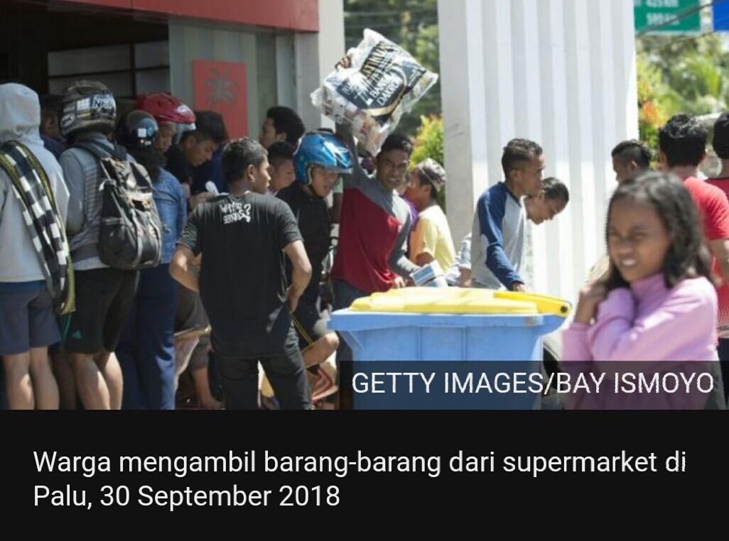 Mengapa ada korban gempa tsunami Palu yang malah menjarah televisi?