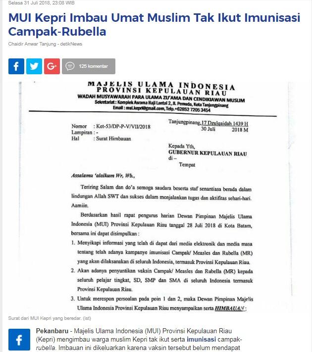 114 Anak di Kepri Terpapar Rubela