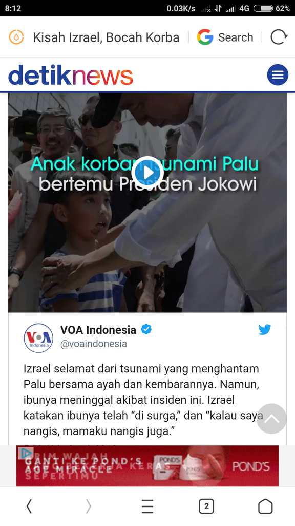 Kisah Izrael, Bocah Korban Gempa Palu yang Ingin Ikut Jokowi