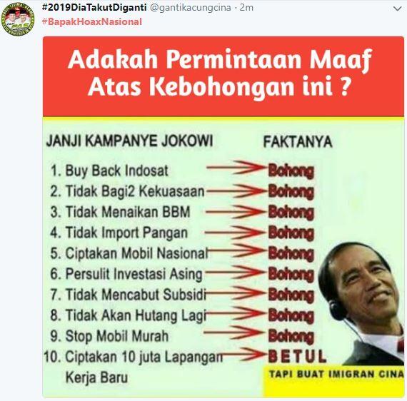 #BapakHoaxNasional Jadi Trending, Cara Netizen Sindir Jokowi?