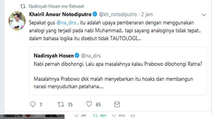 Anak Amien Rais Kaitkan Kasus Ratna Sarumpaet dengan Kisah Nabi