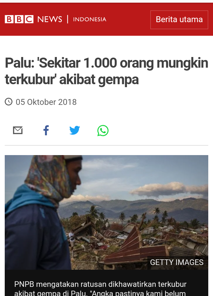 1000 Orang Terkubur Hidup-Hidup Gempa Palu