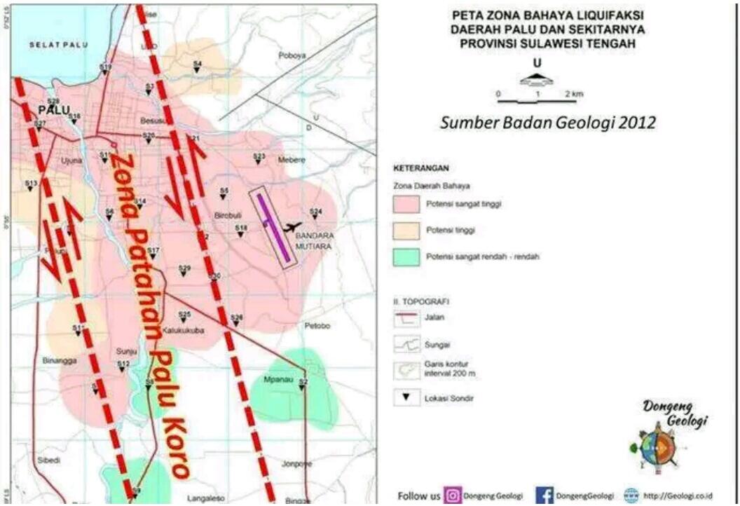 Peta Tahun 2012 ini Sudah Tunjukkan Wilayah Palu Rawan Ditelan Bumi Akibat Likuifaksi