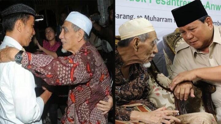 Ramai Netizen Bandingkan Pertemuan Jokowi dan Prabowo ke Mbah Maimoen