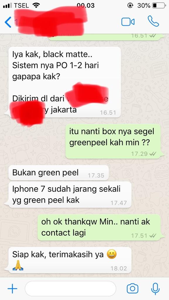iphone 7 stok lama gak (ori & non active) minus green peel ?