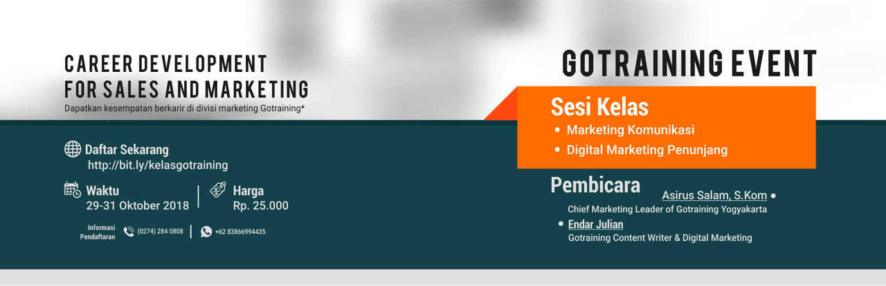 Kelas Marketing Communication dan Internet Marketing Jogja Gotraining