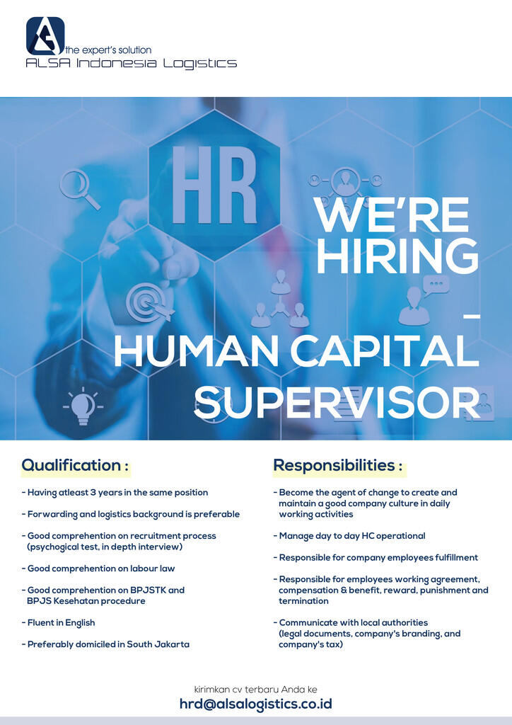 HR Manager / Supervisor (Jakarta Selatan Area)