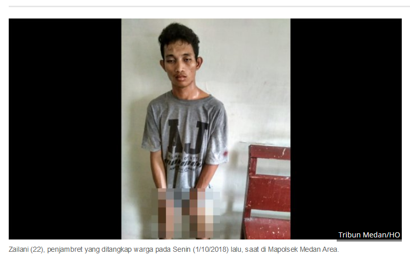 Zailani Dipukuli dan Ditelanjangi Warga di Jalan Denai Setelah Gagal Jambret Ibu Muda