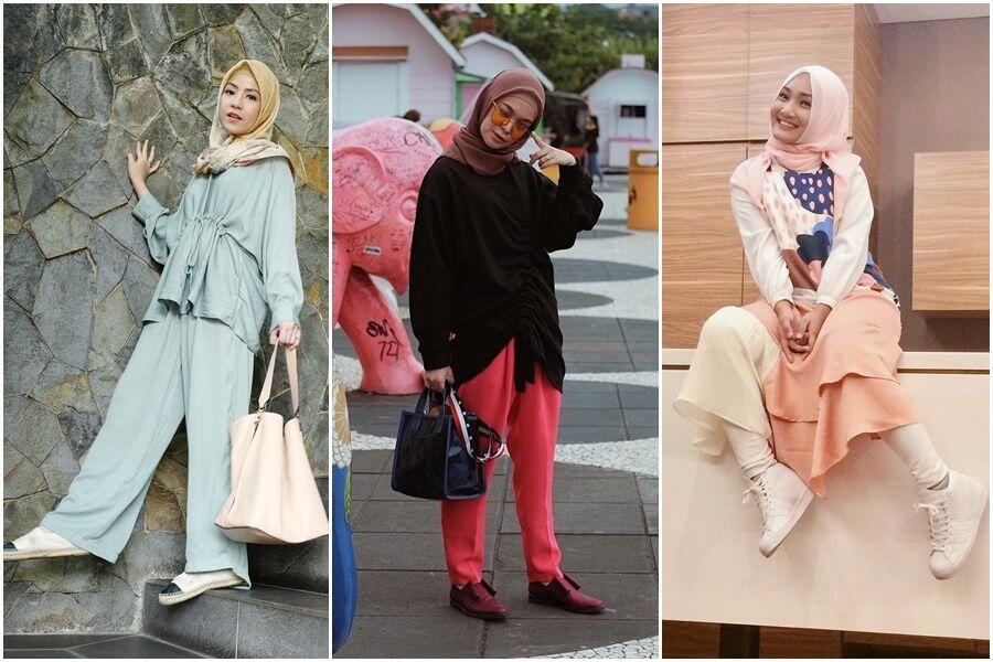13 Style Elegan Seleb Berhijab Contekan Cewek Bertubuh Mungil