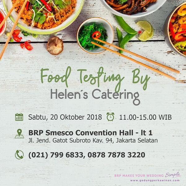 >> SPECIAL EVENT WEDDING FOOD TEST BRP BALLROOM - 20 OCTOBER 2018 <<