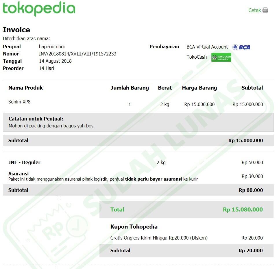 TOKOPEDIA MENGAMBIL ALIH BIAYA ASURANSI DAN TIDAK BERTANGGUNGJAWAB