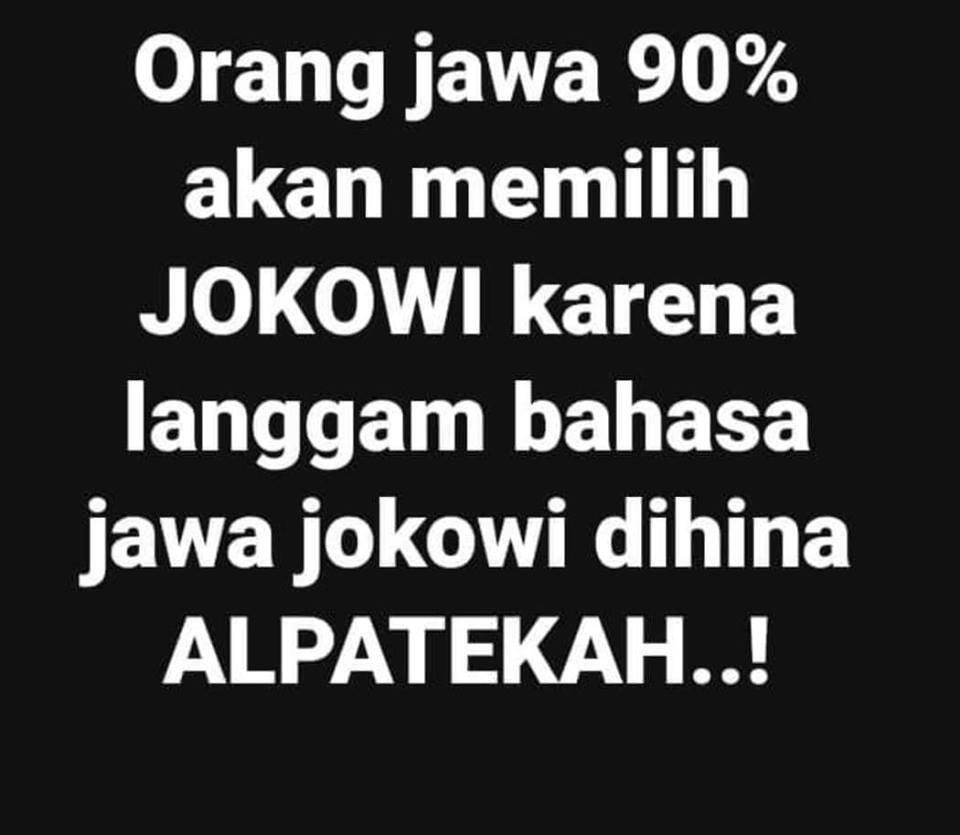 ETNIS JAWA TIDAK AKAN PILIH PRABOWO DI PILPRES.