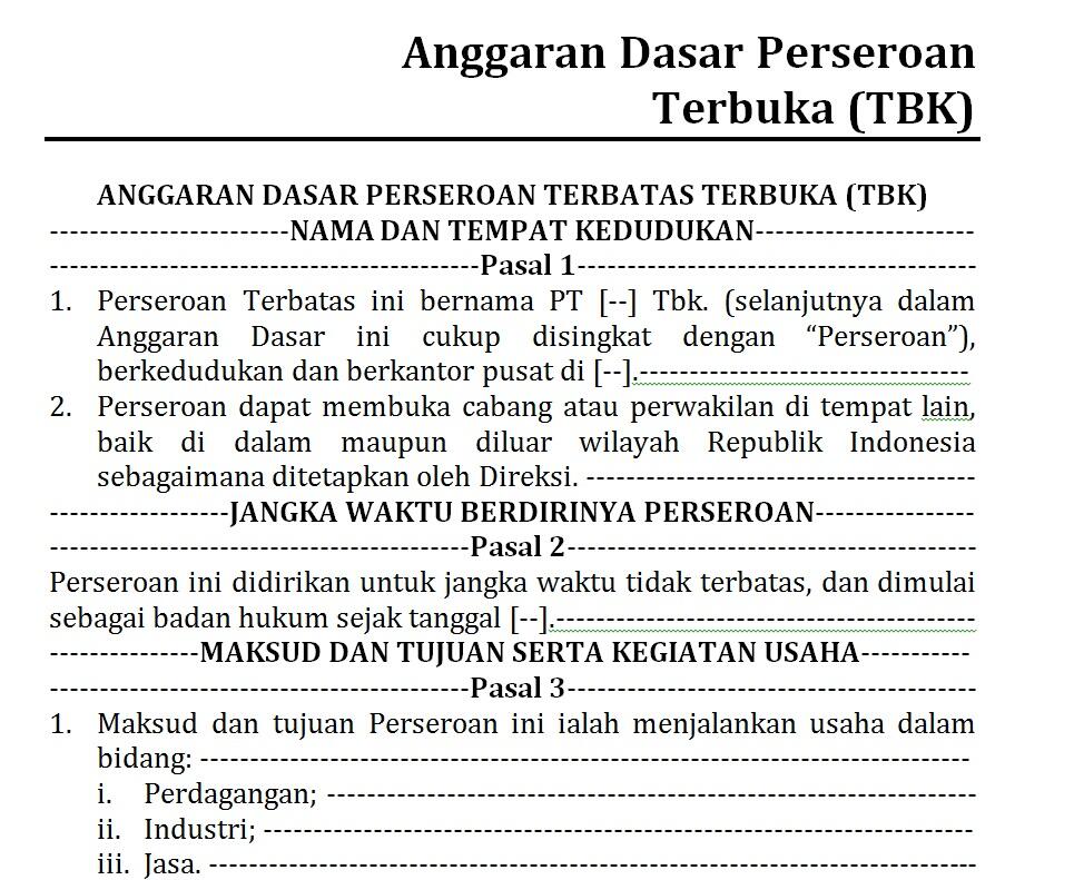 Contoh Draft Akta Notaris