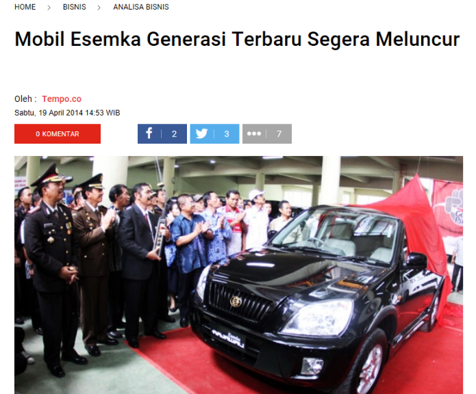 Alasan Esemka Belum Juga Diproduksi Menurut Orang Dekat Jokowi