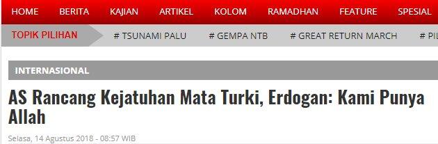 Bebaskan Pastor Amerika, Turki Menyerah dari AS?