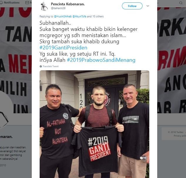 Khabib Nurmagomedov Bawa Kaos #2019GantiPresident? Ini Faktanya
